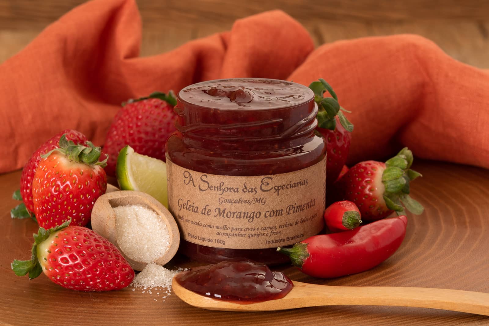 Geléia Morango com Pimenta Toque Natural 200gr - Von Aroma